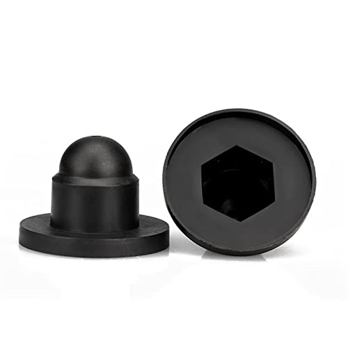 Вметнување на навој со навој 2 парчиња црна шестоаголна орев Заштитна капа пластично декоративно заштитно капаче капаче капаче заштитено капаче за ракав завртка к