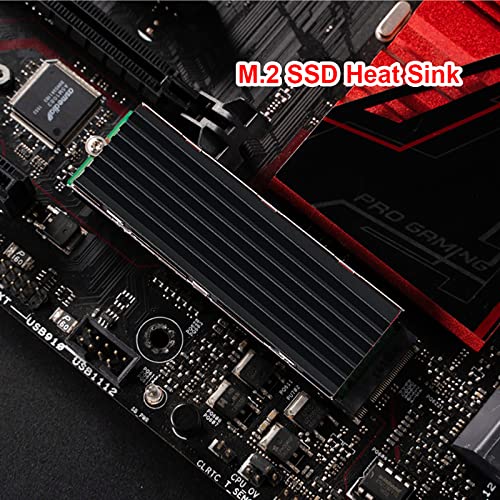 M.2 Cooler SSD Cooler, алуминиум NVME Heatsink Двоен едностран топлински мијалник со термичка силиконска подлога за 2280 M.2 SATA NVME SSD за