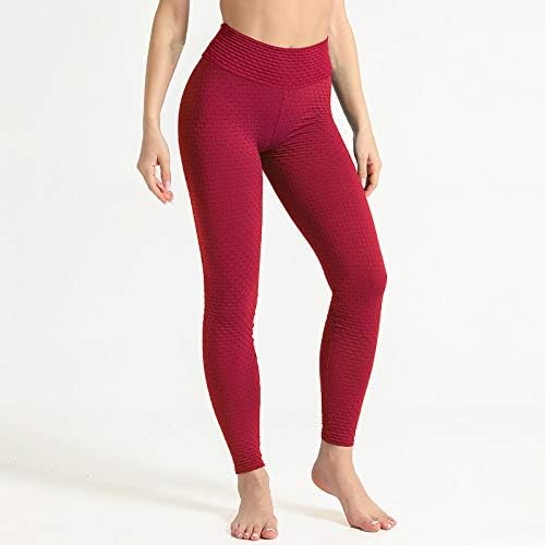 Блиско време секси женски текстурирани плен јога панталони со високи половини со тренингот за кревање панталони за подигнување на панталони
