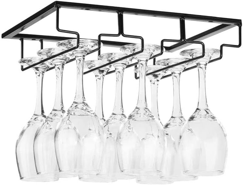 Држач за очила за вино во Wouji Bartender Stemware Rack Rack под организаторот на Stemware Организатор за стакло Goblet Iron Rack Bar