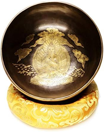 Uxzdx cujux мантра буда шема тибетан пејачка сад јога садови за медитација поставени со двојна површина и промоција на свилена перница