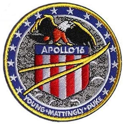 НАСА Аполо 16 простор Млад Матингли Дјук Везење Патче воена тактичка облека додаток за ранец на налепница за налепница на налепница