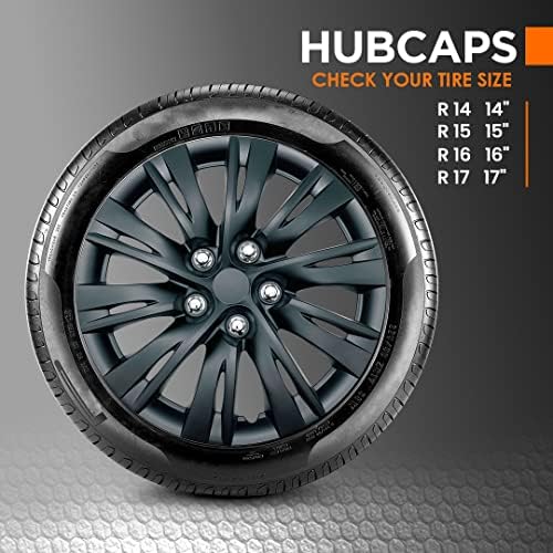 MWC Hubcaps тркалото опфаќа 4 сет мат-црна боја