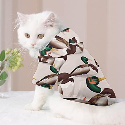 Дива патка миленичиња худи зимска кошула со качулка со капа за кучиња мачки кутре облека симпатична печатена подарок