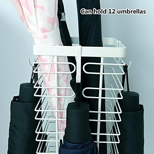 Таузвеок модерен дизајн чадор стојат бели метални чадори геометриска поддршка за стапче за одење со 4 куки 51,5 x 14,5 см продавници за домашни