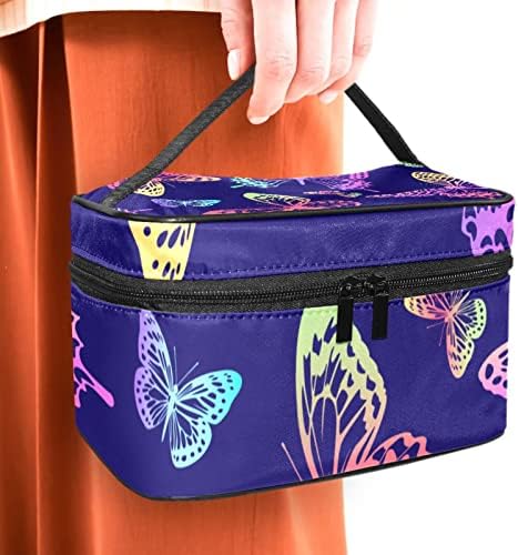 торба за Шминка за Патување јојоамој, Шарени Пеперутки Голема Козметичка Торба Организатор На Шминка Мултифункционални Торби За Тоалети За Жени