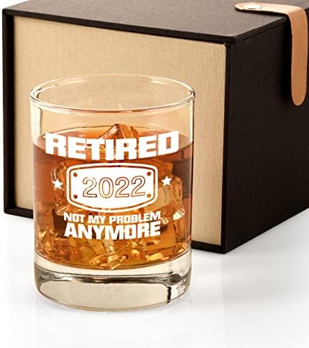 2022 Подароци за пензија за мажи, смешни пензионирани 2022 не е мојот проблем повеќе подарок за виски стакло, среќни подароци за