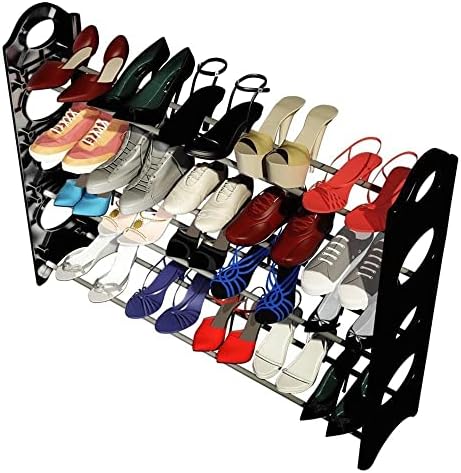Максимизирајте го просторот за плакари со стабилна решетка за чевли - 20 пара чевли - Компактно складирање на влегување - Трајно