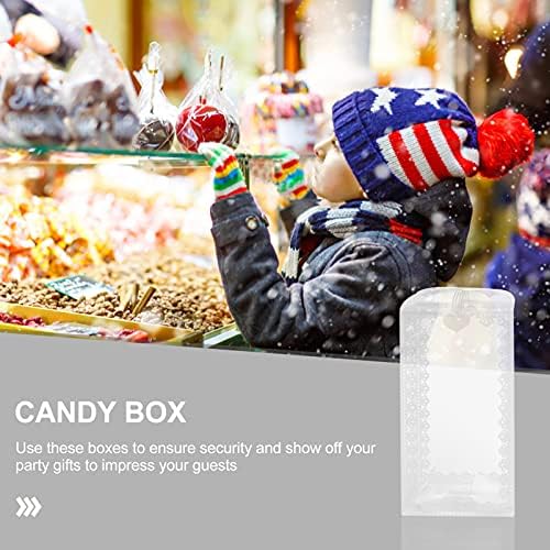 Aboofan Clear Candy Box 10 парчиња 15x8cm транспарентен пластичен подарок колачиња пекари кутии за пакување за Божиќ за венчавки