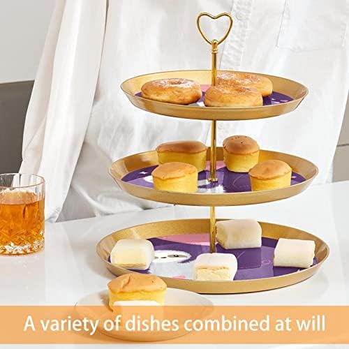 Сет за приказ на табела за десерт, штанд за злато со чаша, штандови за десерт, 3 ленти за сервирање, сад за торта за чаша, штанд за свадбени торта