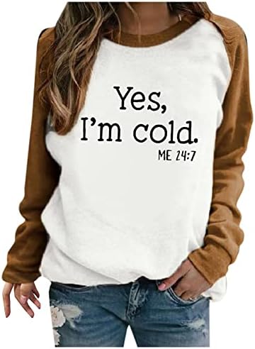 Манжетна облека со долг ракав за тинејџерска девојка есен зимски екипаж сонце да сум ладна графичка облека за џемпери жени кг