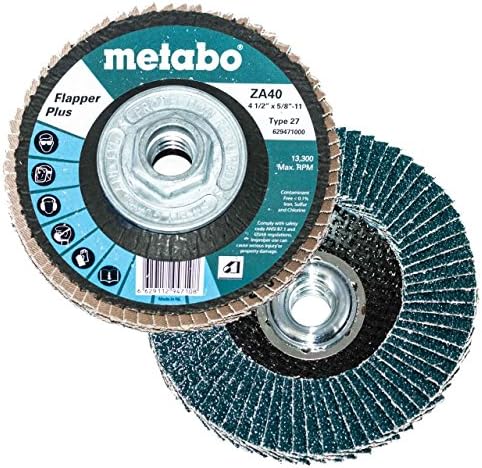 Метабо 629479000 7 x 5/8 - 11 флапер плус абразиви размавта дискови 80 решетки, 5 пакувања