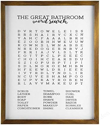 ВИНМЕА ДЕЦЕР НА ДЕЦЕР ЗА ДЕЦИЈА ЗА ГОЛЕМО Пребарување збор за бања, врамен знак за дрво, знак на рустикална wallидна уметност 16 x20