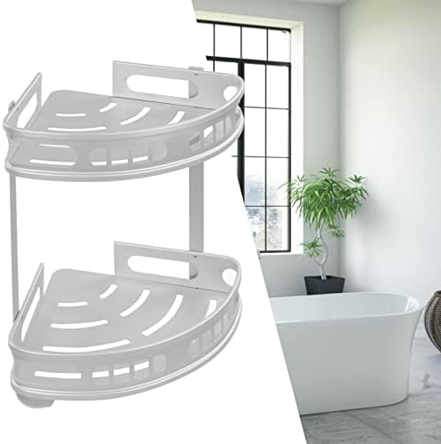Триаголна полица за туширање, агол туш алуминиумска легура модерен дизајн двојни слоеви за тоалет за кујна за бања