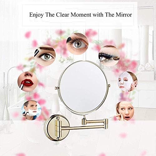 Lianxiao-огледало за шминка со 3/5/7/10x зголемување, двострано огледало за монтирање на wallидот, двострана проширување, вртење од 360 степени