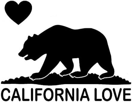 Калифорнија Loveубовна мечка Винил декларална налепница | Автомобили камиони Ванс wallsидови лаптопи чаши | Црна | 5,5 инчи | KCD1023