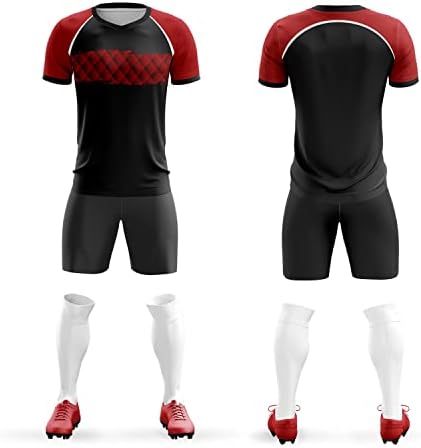 Прилагодено фудбалски дрес и шорцеви фудбалски униформа за мажи/жени/млади Број на име за печатење на печатење