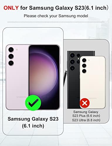 Икарерфамилија Паричник Случај За Samsung Galaxy S23 6.1 инчи , 2in1 PU Кожа Флип Рфид Блокирање Телефон Случај Паричник Со Шокпроф