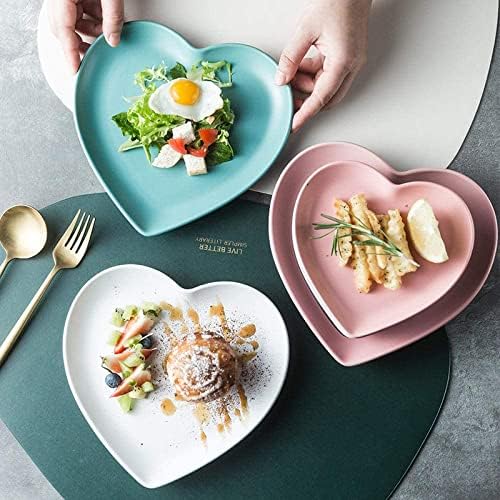 плоча со stoneware Love Heart Heart Creative Disk во форма на срцев удар, чинија за вечера со таблички за торта, плоча за салата