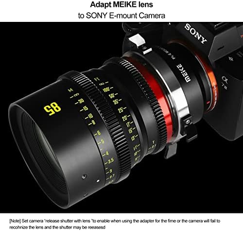 Meike MK-Plte Metal Mount Lens Adapter PL-E рачен конвертор на фокус за е-монтирани камери со огледало и леќи за кина серија PL