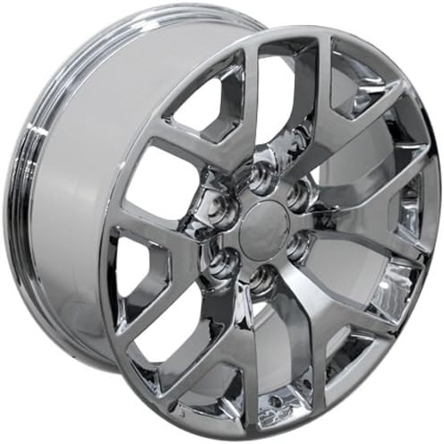 OE Wheels LLC 20 инчи бандажи одговара на Chevy Silverado Tahoe Sierra Yukon Escalade CV92 Chrome 20x9 венчиња Hollander 5656 Goodyear LS2