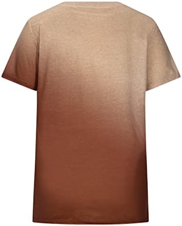 Кошула со блуза за жени лето есен 2023 година со кратки ракави екипаж вратот на вратот памучен графички вратоврска боја случајна врвна Sr