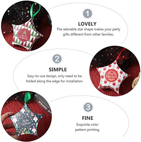 Абаодам 8 Парчиња Хартиени Кутии Во Форма На Ѕвезда Кутии За Бонбони Што Се Користат За Славење На Божиќ