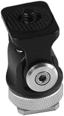 Монитор за монитор на полето на фотоапаратот 180 ° Rotary Vlogger Video Mini Mount Stand со ладен чевли 1/4 завртка за микрофон,