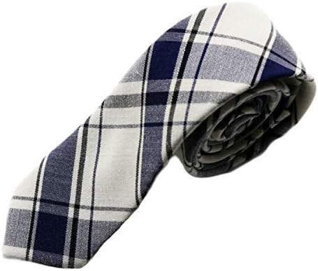 Andongnywell памук карирана вратоврска mens слаби шарени шарени вратни класични деловни карирани ленти со тесни врски на вратот на вратот