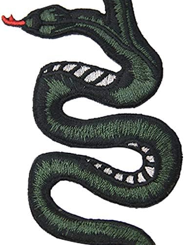 Двокреветната змија лепенка извезена апликација со значка за шиење на амблем
