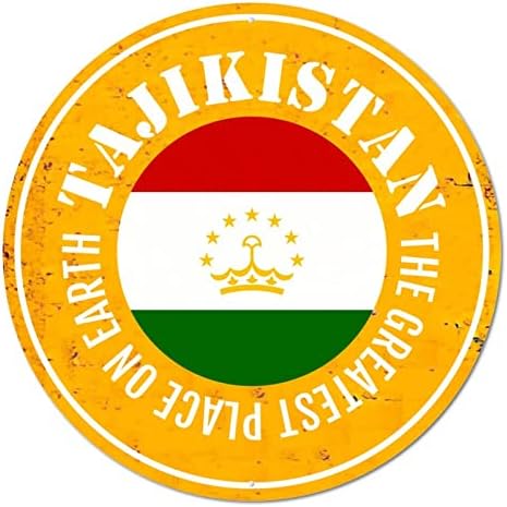 Круг Метал Калај Знак Патриотски Таџикистан Земја Знаме Најголемото Место На Земјата Издржана Ѕид Дома Знак Гроздобер Венец