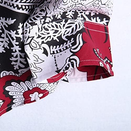 XXBR Хавајски кошули за мастички долги ракави Тропски цветни печати на плажа врвови копче надолу редовно вклопување празник алоха