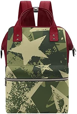 Зелена Маскирна Воена Ѕвезда Торба За Пелени Ранец Водоотпорна Мама Торба Ранец Со Голем Капацитет