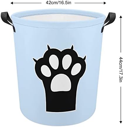 Голема црна мачка шепа за печење за перење водоотпорна торба за складирање на корпи за складирање со рачка 16,5 x 16,5 x 17