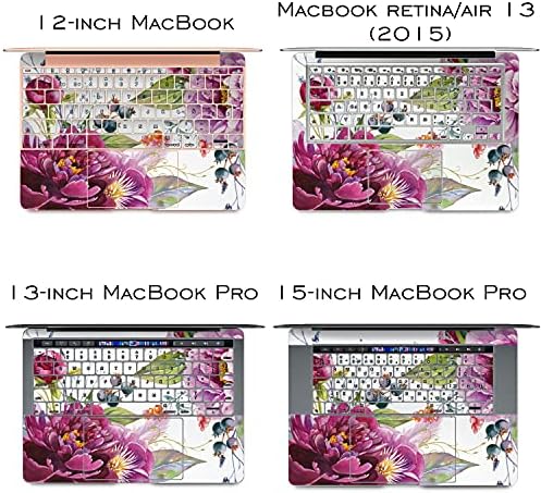 Cavka Vinyl Decal Skin компатибилна за MacBook Pro 16 M1 Pro 14 2021 Air 13 M2 2022 Retina 2015 Mac 11 Mac 12 Mac 12 Purple Nature Burries Flower Cover Design Design Остава печати розов цветен лаптоп