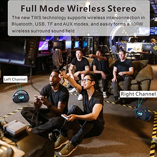 Преносни звучници на Bluetooth Hifimuke, 60W безжичен звучник, динамично осветлување на спектарот на мелодија ， звучник за iPhone