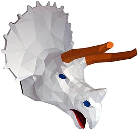 Wll-DP Triceratops Облик на главата DIY оригами загатка креативна wallидна декорација геометриска хартија модел 3D хартија трофеј хартија