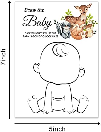 Картички за игри за туширање за бебиња, сафари животни ја цртаат картичката за игри за бебиња за забава за бебиња за туширање ，