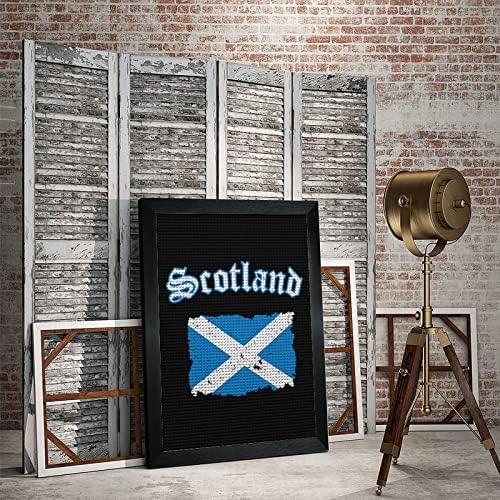 Гроздобер Шкотска знаме Дијамантска уметност сликарство круг комплетни комплети за вежбање за wallидни куќи за декорација на спална соба
