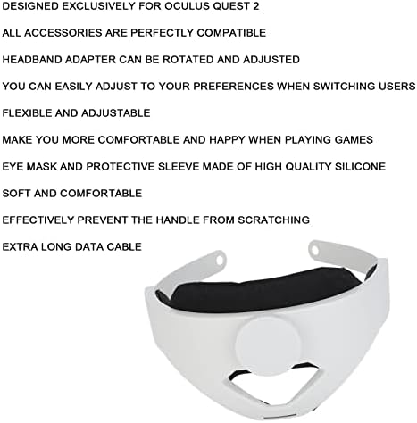 Kafuty-1 VR комплети за ленти за глава за Oculus Quest 2, прилагодлива удобна лента за глава за Oculus Quest 2, Додатоци за Oculus