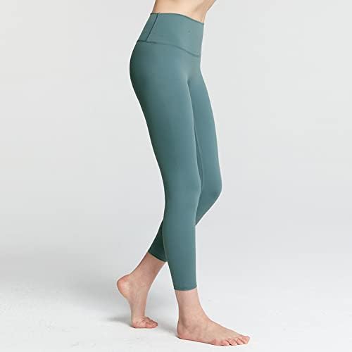Хеланки за жени Контрола на стомакот за контрола на задникот Фитнес трчање цврста боја Беспрекорна нозе лежерна панталона за