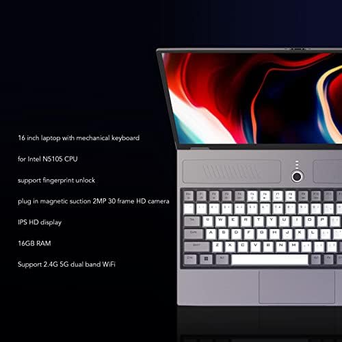 Јоидесу HL160 Гејмерски Лаптоп, 16 ВО IPS 2.5 K HD Професионален Лаптоп За N5105 ПРОЦЕСОР За UHD Графика, За Win11 Отклучување НА