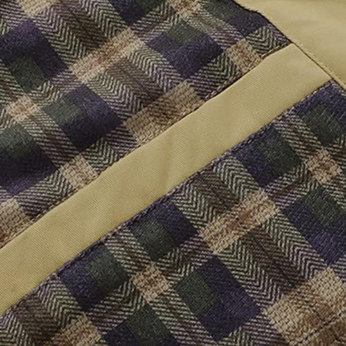 Машко памучно копче Maiyifu-GJ надолу со палто со единечен раст на градите кратки грашок гроздобер стилски класичен тенок фит јакна