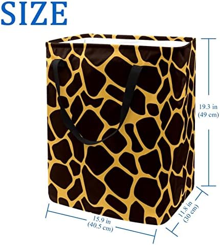 Шема На жирафа Црно Жолто Печатење Склопувачка Пречка за Перење АЛИШТА, 60 ЛИТРИ Водоотпорни Корпи За Перење Корпа За Перење Облека Играчки