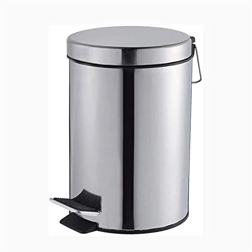 Tatsen Round Mini Trash конзерва со капакот мек близок и отстранлив внатрешен отпадоци за отпадоци за бања со педал за стапало од не'рѓосувачки