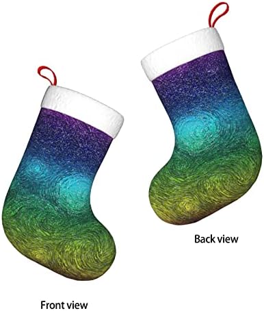 Аугенски Божиќни чорапи Виножито Ван Гог Стил двостран камин што виси чорапи