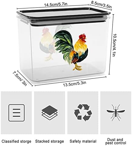 Живописна Кутија За Складирање Петел Пластични Канистри За Контејнери За Организатор На Храна Со Капак За Кујна