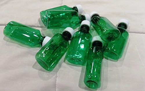Дипломирани овални пластични шишиња без лекови БПА и капачиња зелени 4 унца пакет од 25 фармацевтски одделение