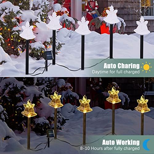 Божиќни украси на BSTGE, светло за соларни божиќни удели, Божиќни светла за декорација на внатрешен двор за внатрешен двор