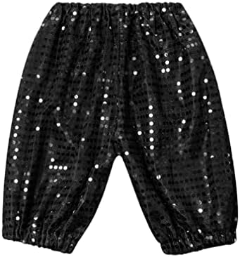 Agoky Girls Sparkle Sequin Dance Shorts еластична половината џогер панталони џез хип хоп модерен танц перформанси костум за танцување